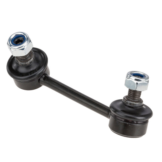 Moog rear left sway bar endlink for 2005-2010 Scion tC, close-up of black metal component with mounting points.