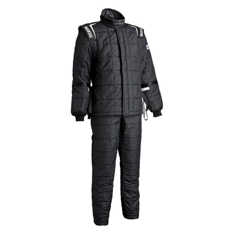 Black Sparco X20 SFI 20 racing suit jacket, size 60, with racing suit design and branding visible on the front.