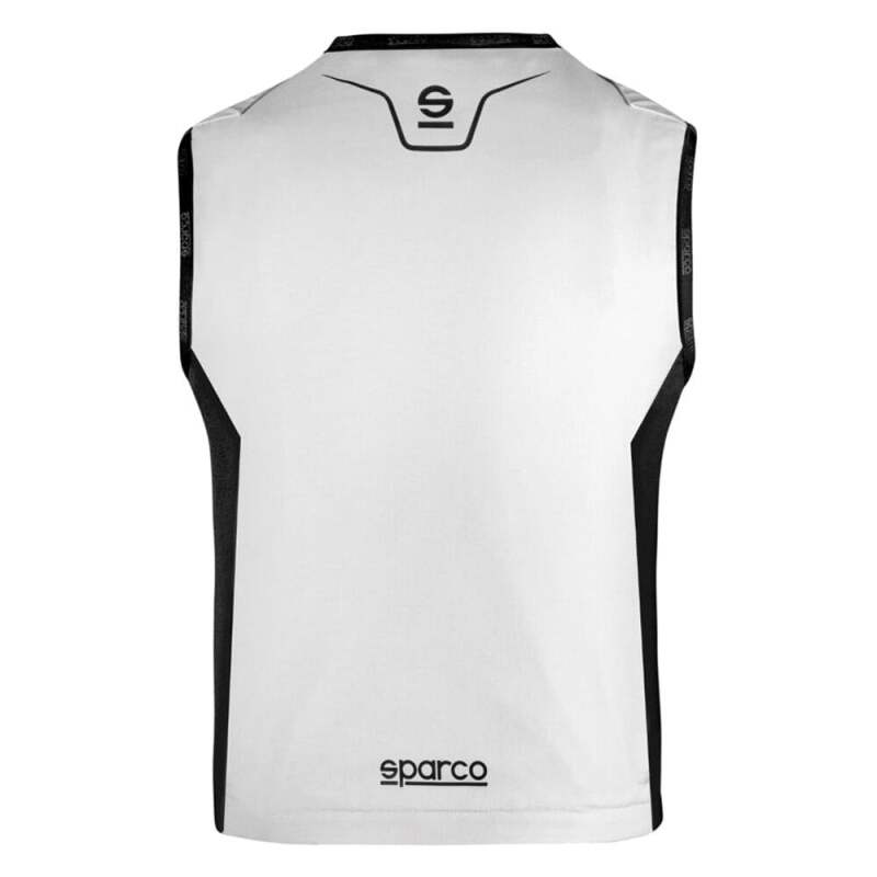 Silver Sparco Ice Vest L made of textile, lightweight jacket with a sleek design, ideal for racing or outdoor activities.