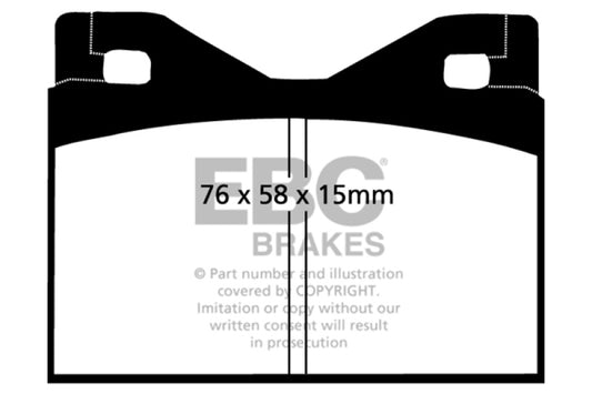 EBC Greenstuff rear brake pads for Ferrari 365 GTBB 4.4, performance brake pads with green friction material.