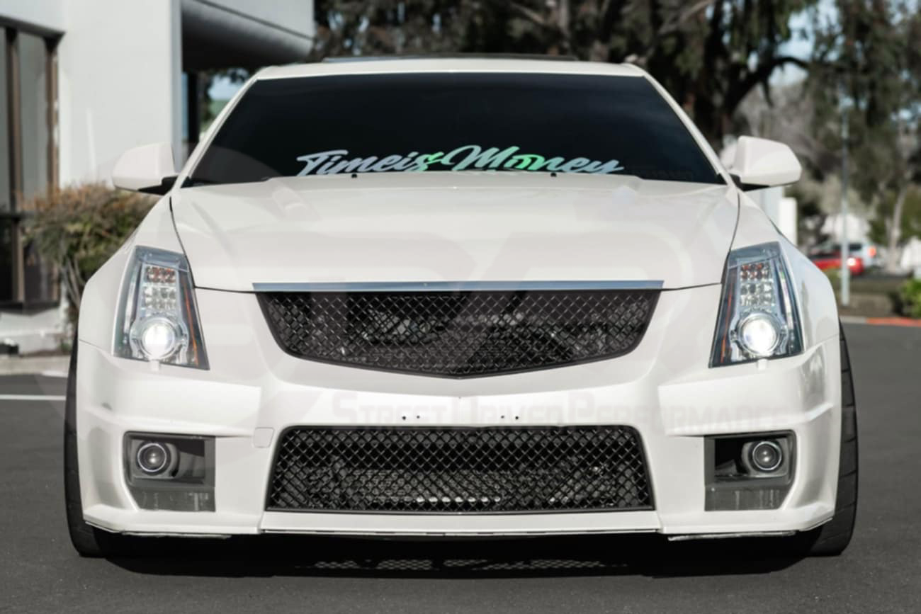 2009-2015 Cadillac CTS-V V2 -  Black front grilles set (blank no emblem)
