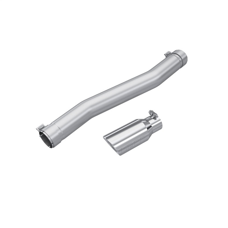 MBRP stainless steel muffler delete pipes for Chevrolet/GMC 1500 4.3L/5.3L, featuring 3-inch bypass and 4-inch tip.
