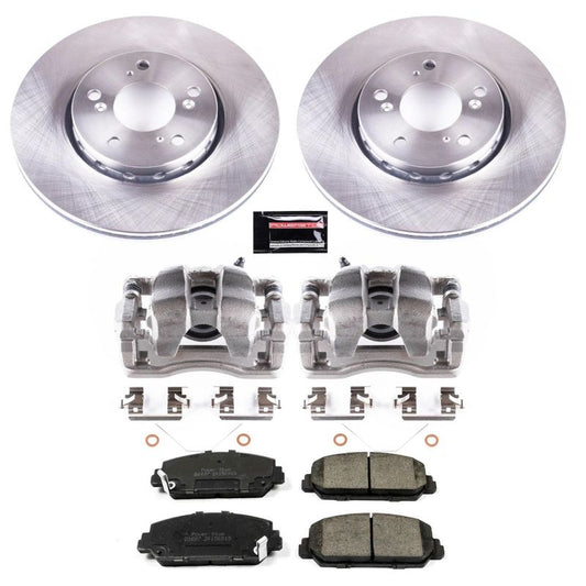 PowerStop OE front brake kit with calipers for Acura RLX 2014-2019, including brake rotors and calipers.
