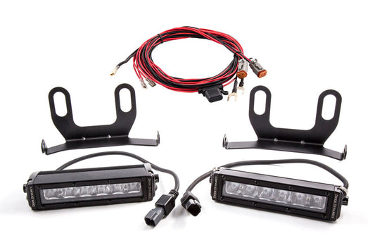 Diode Dynamics Ram 2013 standard stage series 6-inch amber driving light bar installed on vehicle.