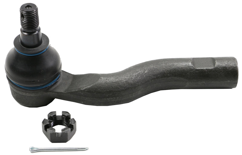 Moog front right outer tie rod for Subaru BRZ 2014-2019, automotive suspension component, close-up view of the tie rod end.