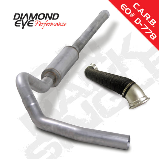 Diamond Eye Performance 4-inch single catback exhaust kit for 2006-2007 Chevy/GMC 6.6L Duramax 2500/3500 trucks, with TDP AL.