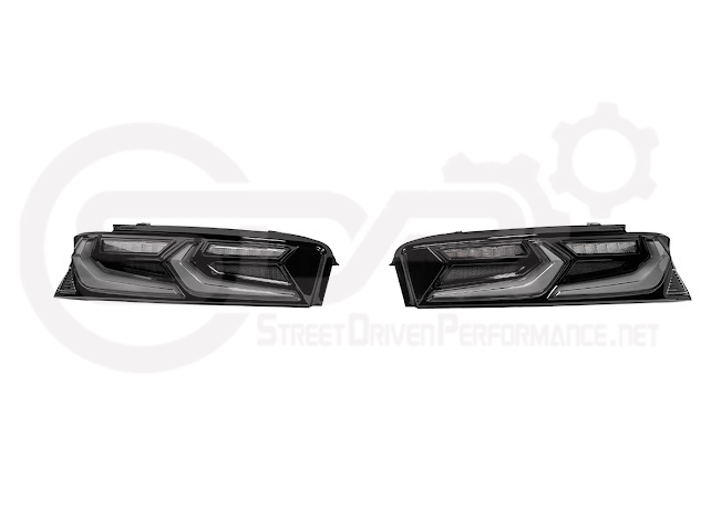 2016-2018 Chevrolet Camaro | C8 Style Sequential Signal LED Rear Taillights Pair (Clear / Red / Smoke Lens)