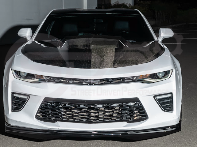 2016-2024 Camaro SS & 2019-2024 Chevrolet Camaro LT / LS / RS Models | SDP T6 Style GLOSSY BLACK Front Lip Splitter Side End Cap & Side Skirts Aero Kit