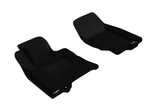 Black 3D MAXpider rubber floor mat for 2009-2017 Infiniti QX70, QX50, FX35, and EX35 in the first row, custom-fit and durable.