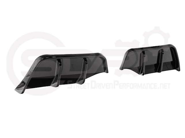 2025-Up Tesla Model Y | Fast Style Glossy Black Rear Bumper Finned Diffuser