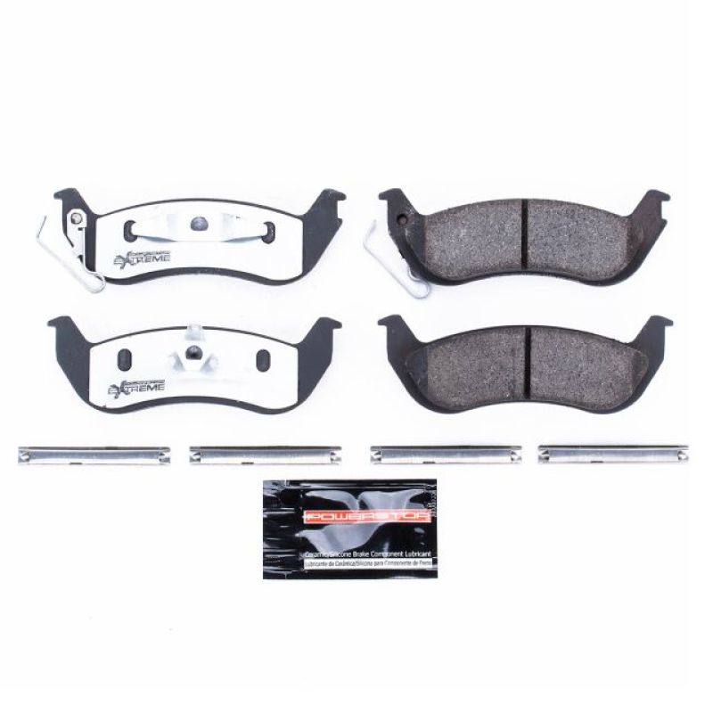 PowerStop Z26 Extreme Street brake pads for rear of Ford Crown Victoria, with hardware, high-performance brake replacement