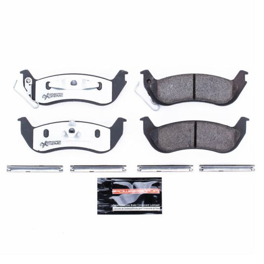 PowerStop Z26 Extreme Street brake pads for rear of Ford Crown Victoria, with hardware, high-performance brake replacement