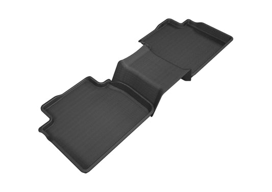Black 3D MAXpider rubber floor mats for 2018-2020 Toyota Camry Kagu second row, custom-fit protective car interior accessories.