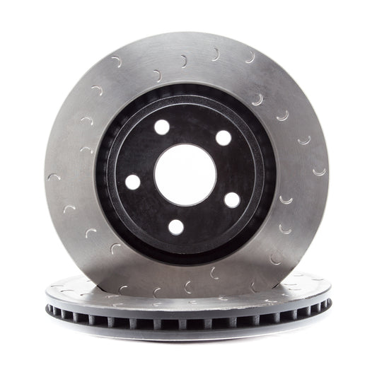 Alcon 2018+ Jeep JL front left slotted brake rotor with 350x32mm size, designed for enhanced braking performance.