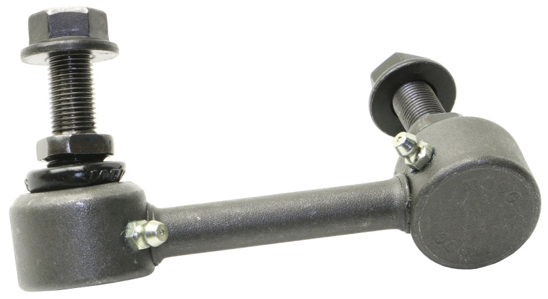 Moog rear left sway bar endlink for 2019 Volvo S60, showing the metal link with mounting bushings attached.