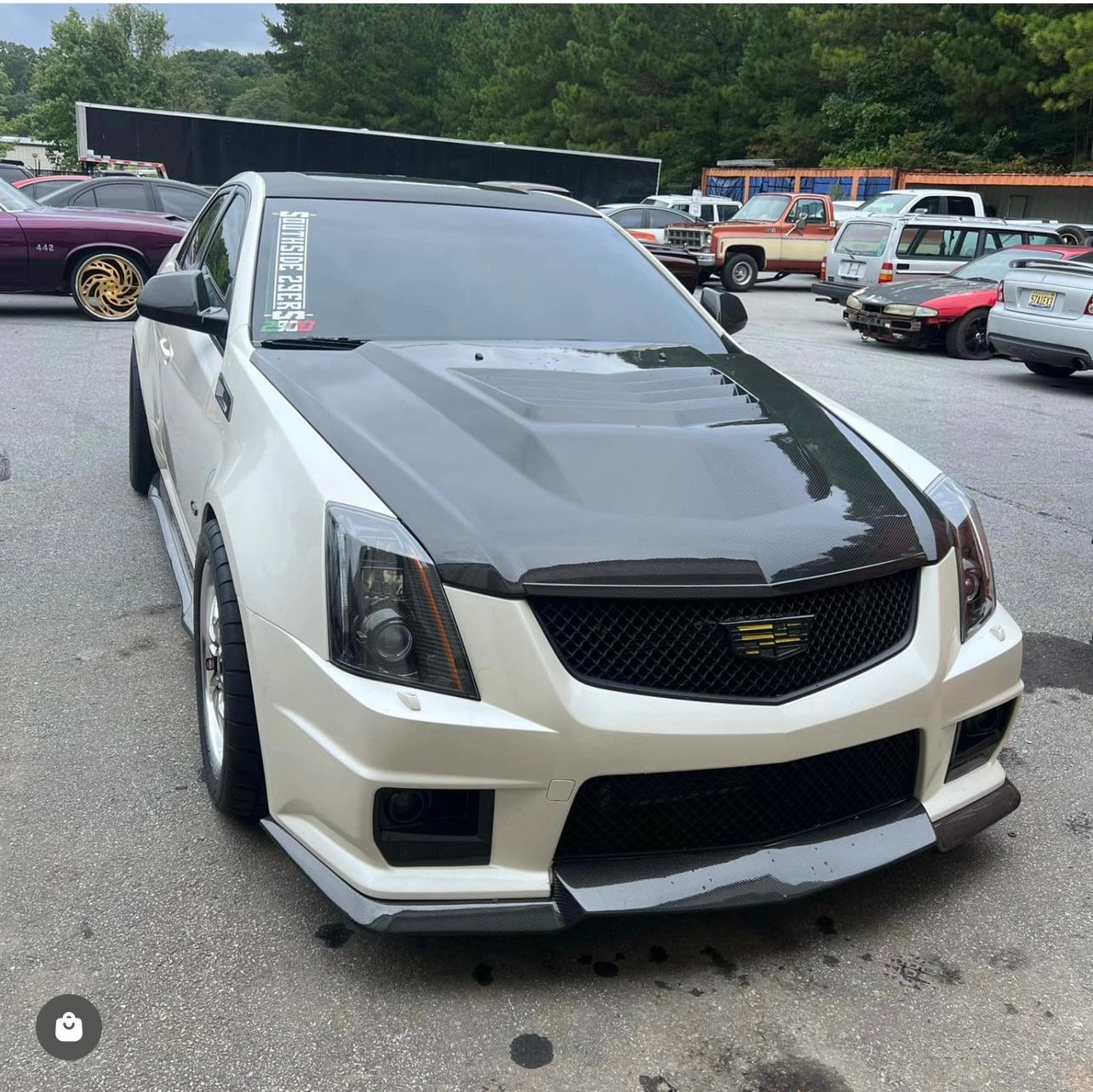 2009-2015 Cadillac CTS/CTS-V V2 | SDP Carbon Fiber Headlight  Internal Housings Bezels and Headlight Lens Shell Cover (Bundle Deal)
