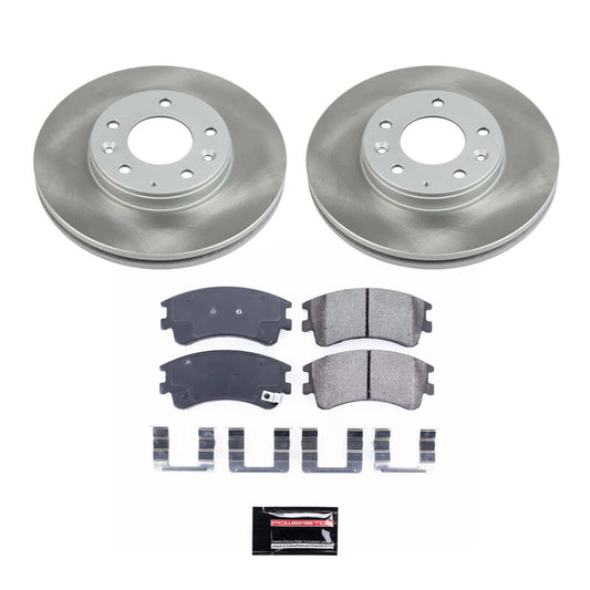 PowerStop Mazda 6 front semi-coated brake rotor kit with performance brake components, designed for improved stopping power.
