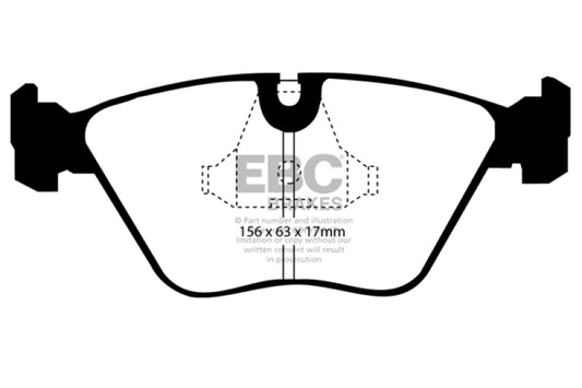 EBC Greenstuff front brake pads for Audi 200 2.2 Turbo (ATE), high-performance brake pads with green friction material.