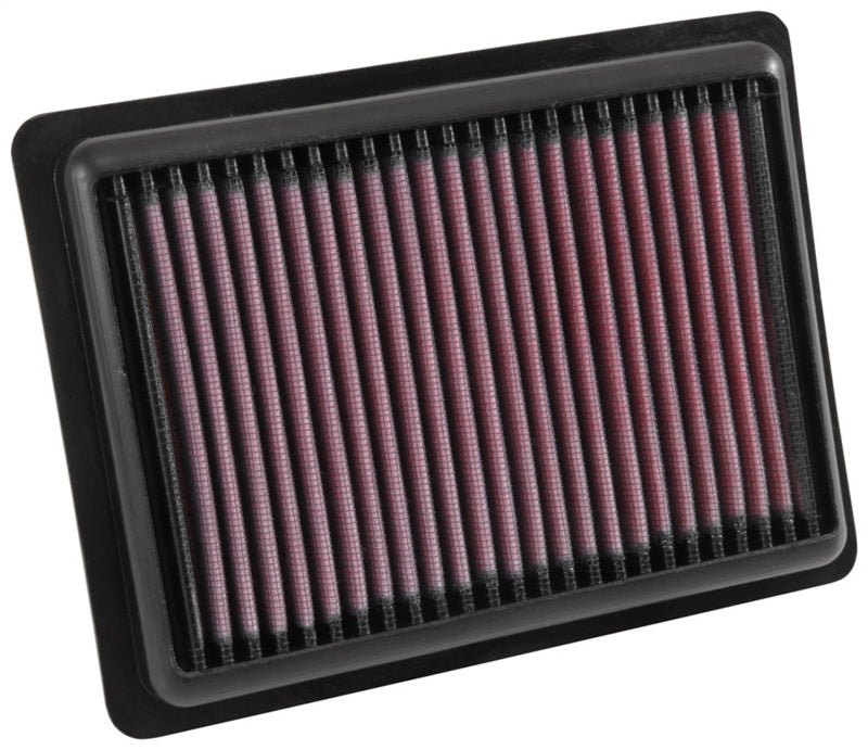K&N Engineering drop-in air filter for 2016-2018 Chevrolet Spark L4 1.4L engine, showing the clean, reusable filter element.