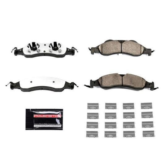 PowerStop front Z36 truck and tow brake pads for 2007-2009 Ford Expedition, including hardware for improved performance and stopping power.
