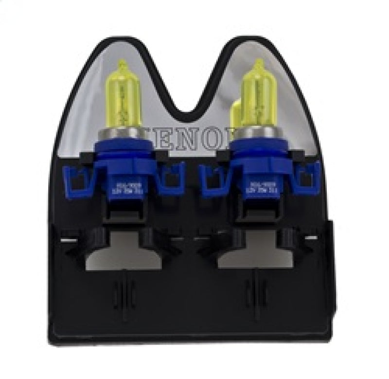 Pair of Hella Xen Pure Yellow H16/9009 12V 35W automotive bulbs showing the yellow-tinted bulb design.
