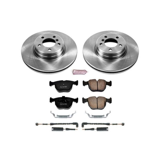 PowerStop OE brake kit for front of 2003-2005 Land Rover Range Rover, includes brake rotors and pads for optimal stopping power.