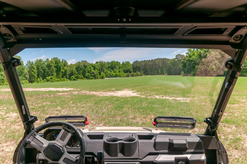 Seizmik Polaris Ranger mid-size windshield with vented poly UV material, fits 2015-2023 models, provides protection and visibility.