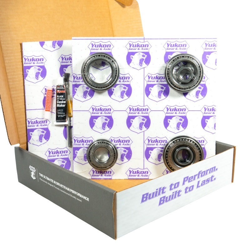 Yukon Gear 8.25-inch 3.55 rear ring and pinion install kit for 29-spline Positraction differential, includes gears and components.