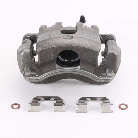 PowerStop front left OE brake caliper with bracket for Hyundai Accent 2012-2017, automotive brake component.