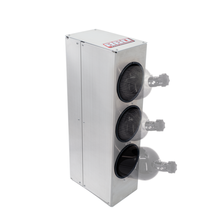 860 Performance Raw Finish Trailer Mount Bottle Holder - Stacked - 3x 12lb or 15lb Bottles