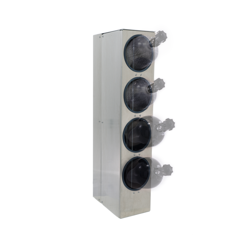 860 Performance Raw Finish Trailer Mount Bottle Holder - Stacked - 4x 12lb or 15lb Bottles