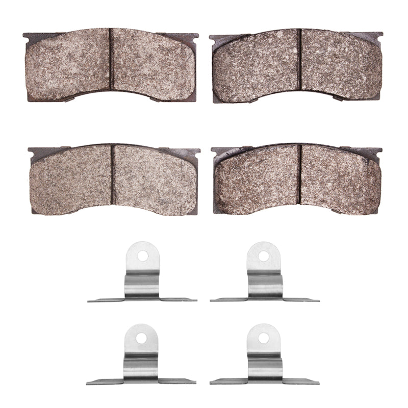 R1 Concepts front brake pads and hardware kit for 1965-1969 Cadillac Eldorado, OE semi-metallic brake pads, installed on vehicle.