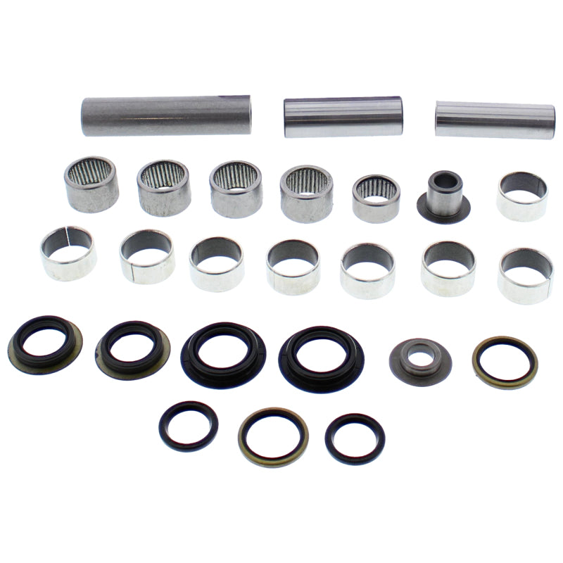 All Balls Racing Kawasaki KLX230 linkage bearing kit with bushings for 2020-2023 model, showing close-up of bushings and linkage components.