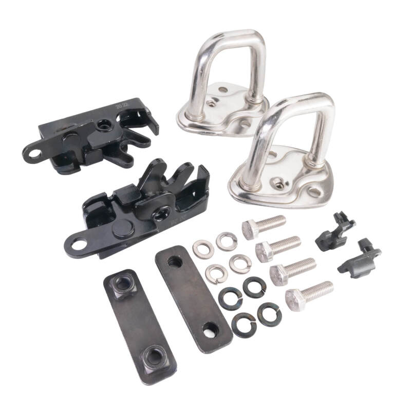 ARB Ascent Canopy replacement rear door latch and striker kit for bed caps, showing the metal latch and striker components.