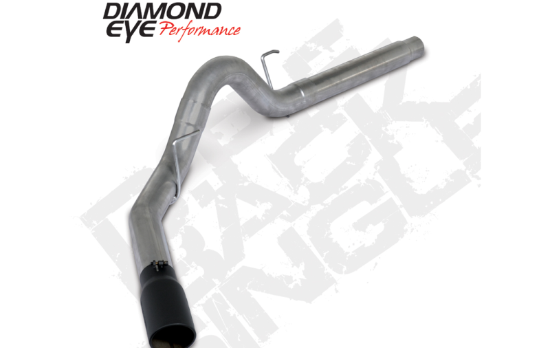Diamond Eye Performance 4-inch 409SS DPF back exhaust kit with tip for Ford 3.0L Powerstroke F150, shown in the image.