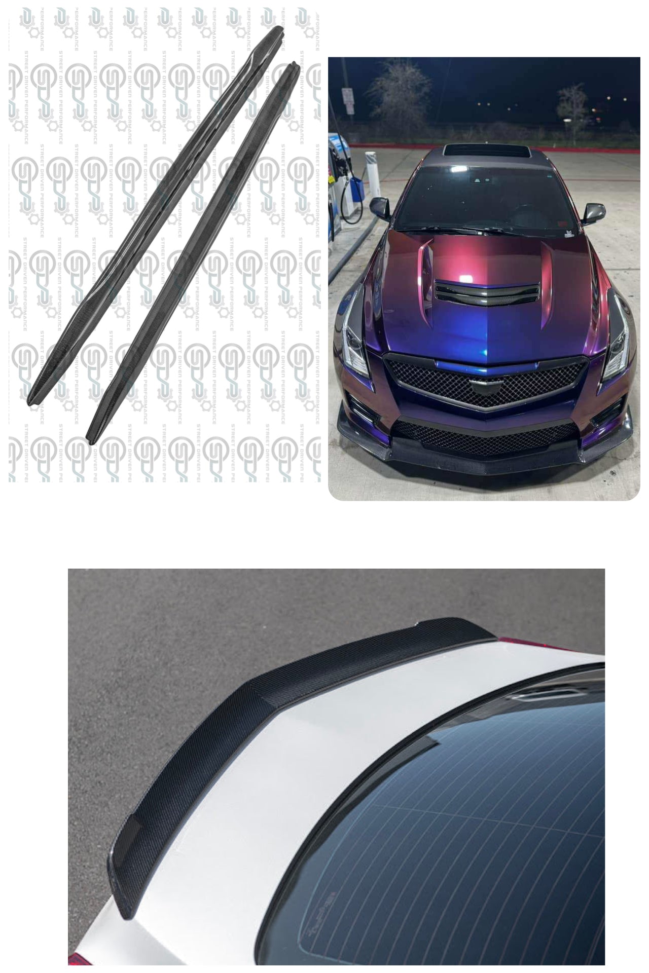 2016-2019 Cadillac ATS-V COUPE & SEDAN | Full Carbon Fiber Aero Body Kit - (Front Lip Splitter, Side Skirts Rocker Panel Ground Effects, Rear Trunk Spoiler Wing)