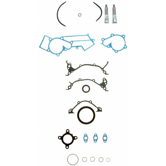 Fel-Pro Nissan Pickup engine conversion gasket set, CS 9228-1, with multiple gaskets and sealing components on a white background.