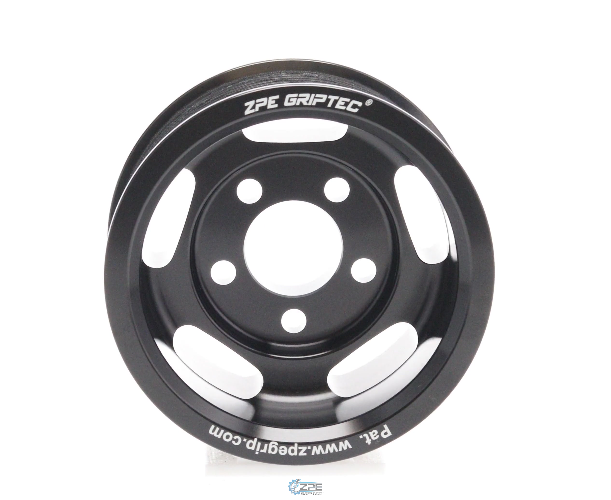 3.50" 10 Rib ZPE GripTec® Whipple 5 Bolt L3V-A Black Pulley Only