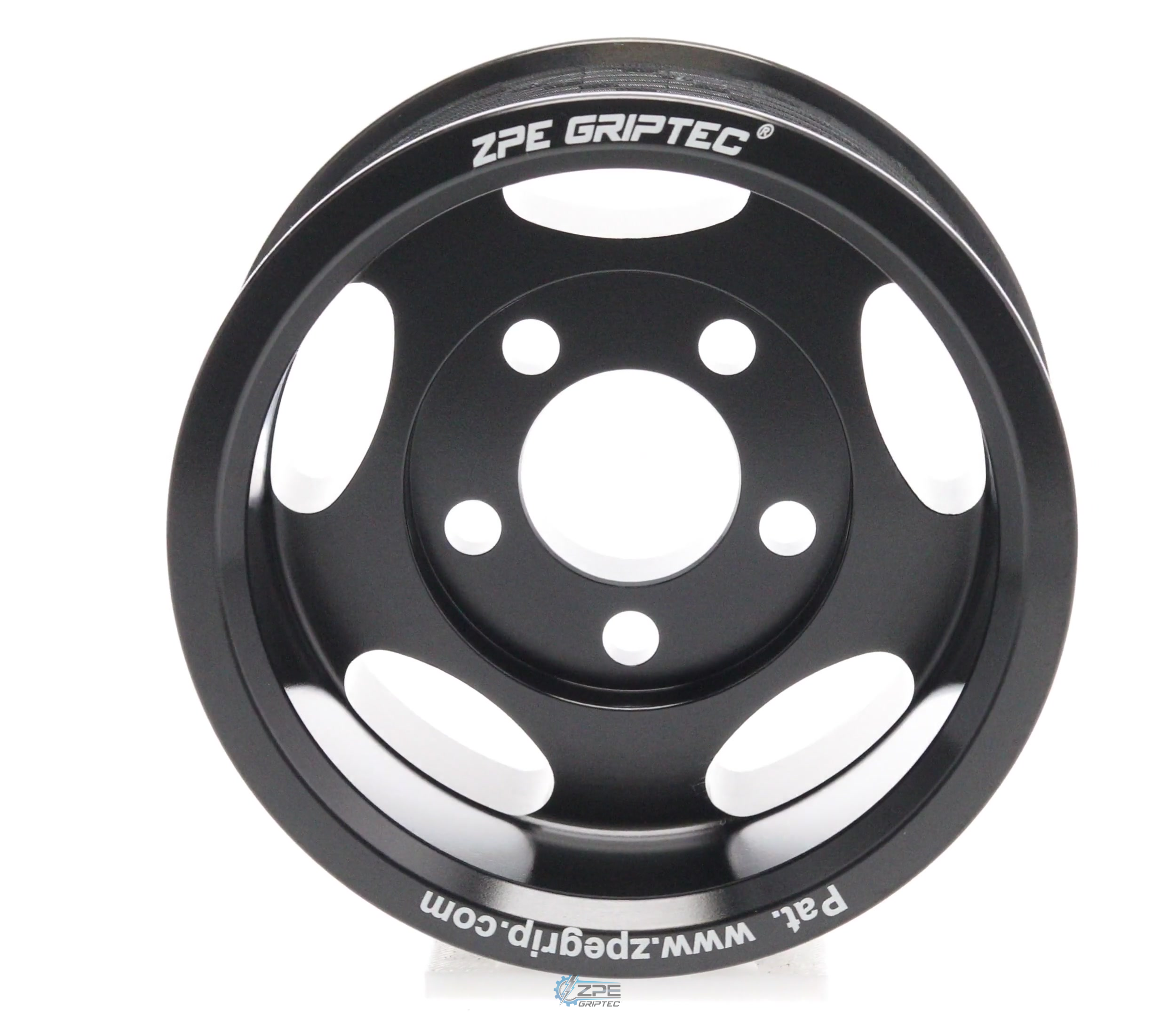 3.625" 10 Rib ZPE GripTec® Whipple 5 Bolt L3V-A Black Pulley Only
