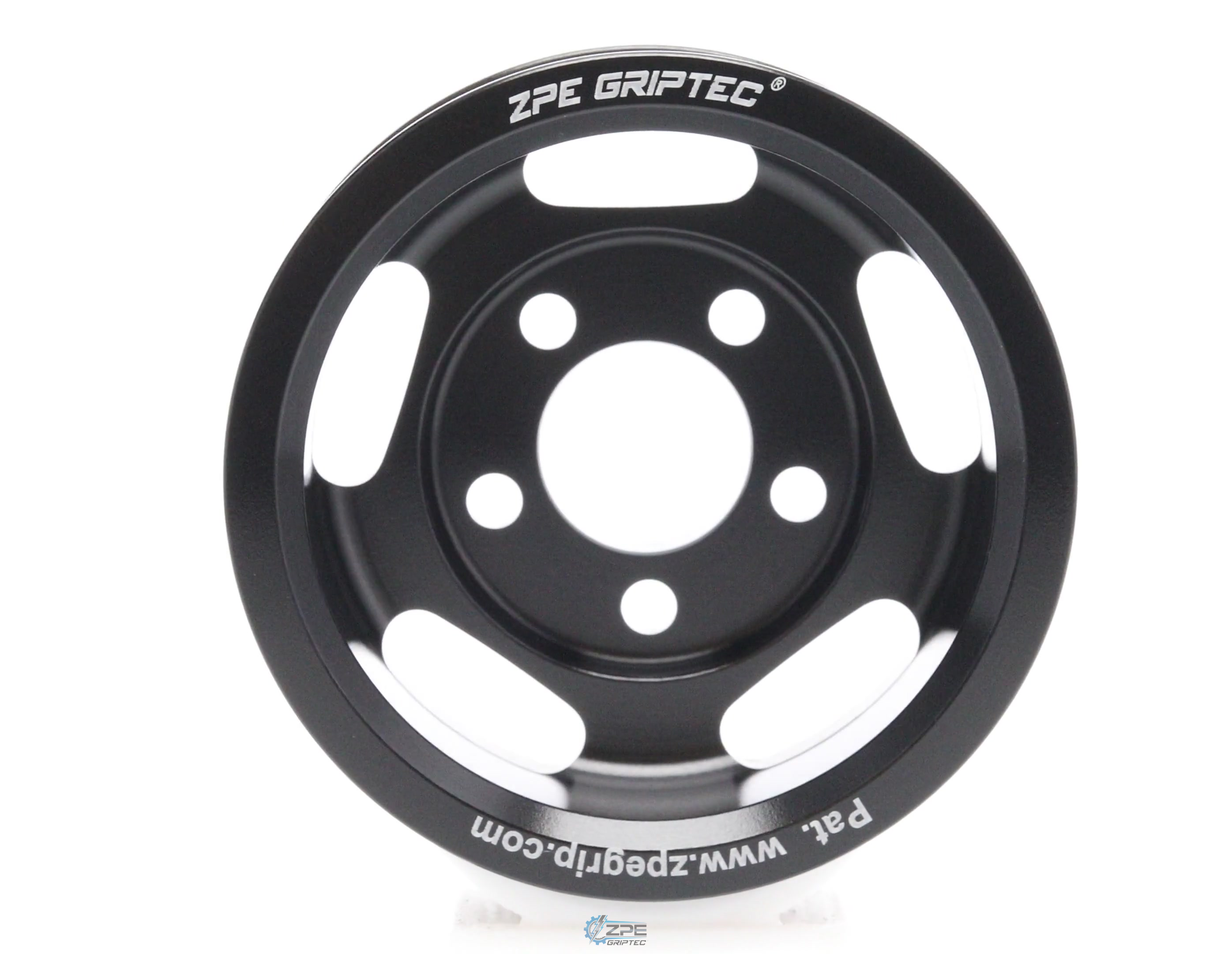 3.50" 6 Rib ZPE GripTec® Whipple 5 Bolt L3V-A Black Pulley Only