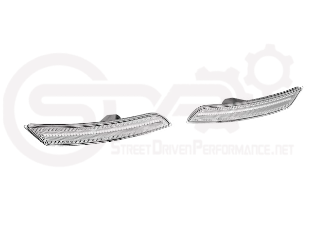 2016-2024 Chevrolet Camaro | Front Bumper Side Marker Lens w/ Amber LED Reflector Light Pair (Clear / Amber / Smoke)