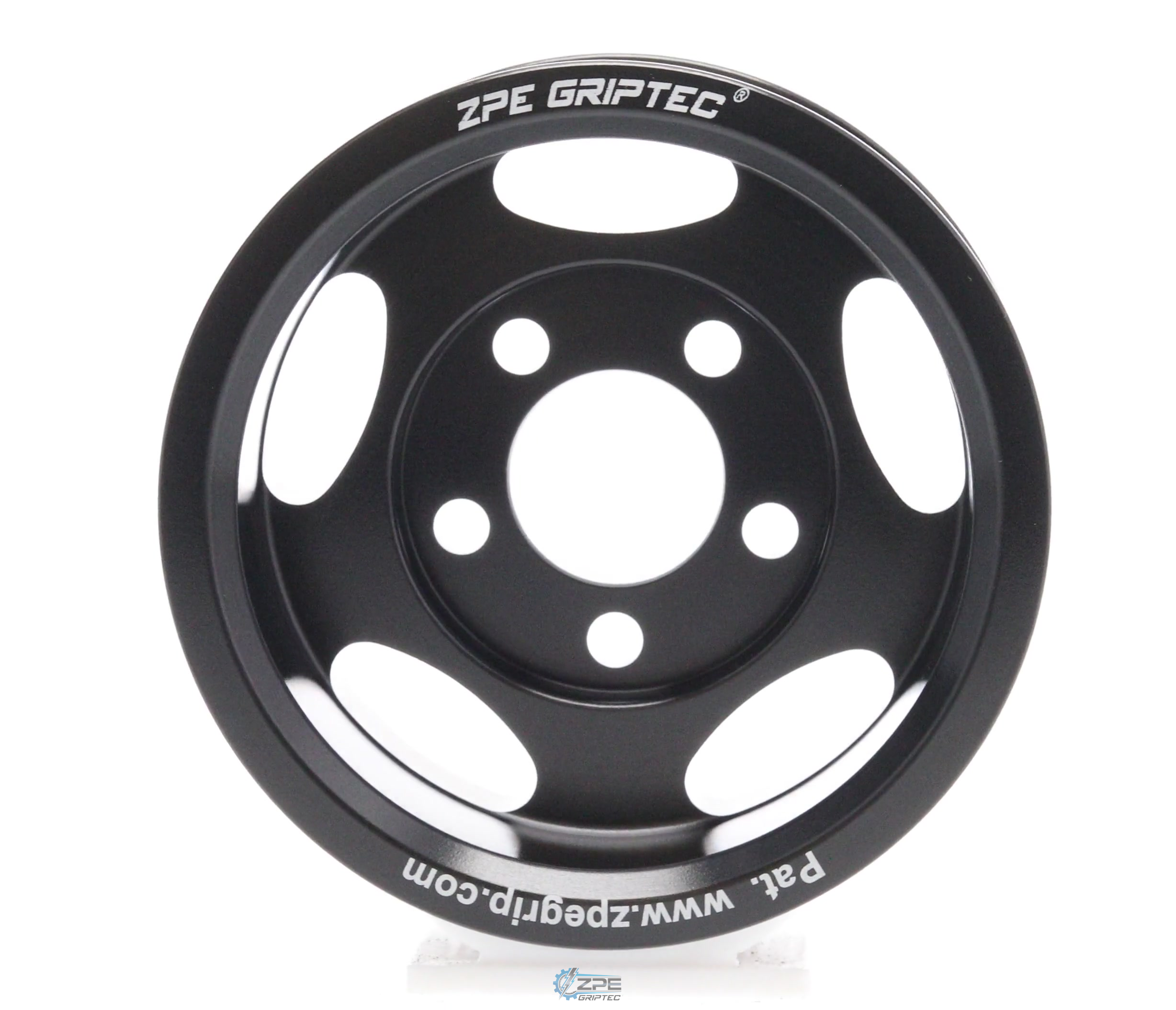3.625" 8 Rib ZPE GripTec® Whipple 5 Bolt L3V-A Black Pulley Only