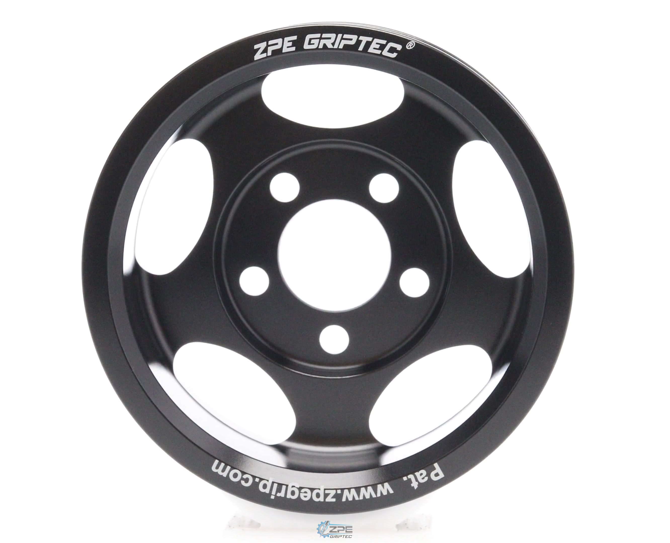 3.875" 6 Rib ZPE GripTec® Whipple 5 Bolt L3V-A Black Pulley Only