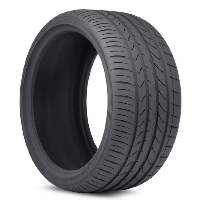Atturo AZ 850 tire for UTVs, 325/35R20 size, on-road use, rugged tread pattern, black rubber with sidewall branding