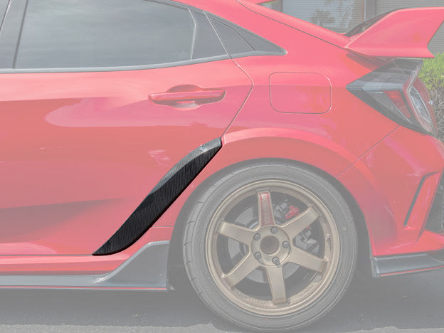2017-21 HONDA CIVIC FK8 TYPE-R | VRS STYLE CARBON FIBER REAR DOOR SIDE FENDER TRIM REPLACEMENT (PAIR)