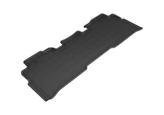 Black rubber 3D MAXpider Kagu 2nd row floor mats for Honda Odyssey 2018-2020, designed to fit and protect the vehicle's floor.