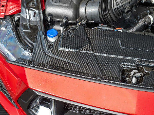 2024-UP MUSTANG S650 | CARBON FIBER ENGINE BAY RADIATOR PANEL TRIM REPLACEMENT