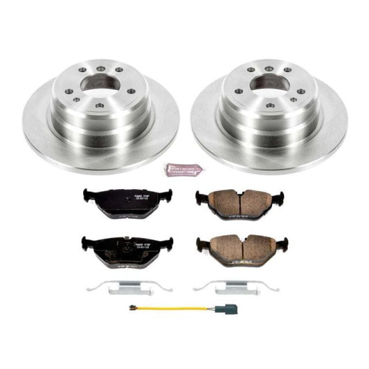 PowerStop OE rear brake kit for 1989 BMW 525i, includes brake pads and components for rear braking system replacement.