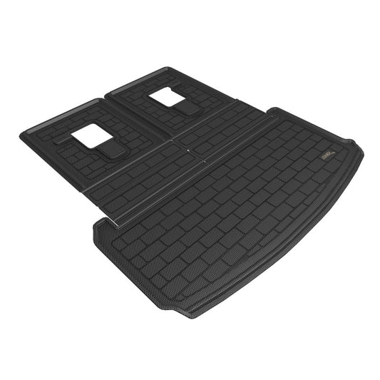 3D MAXpider black rubber floor mats for 2022-2024 Jeep Grand Cherokee Wl L 6/7-seater cargo area, foldable and durable.