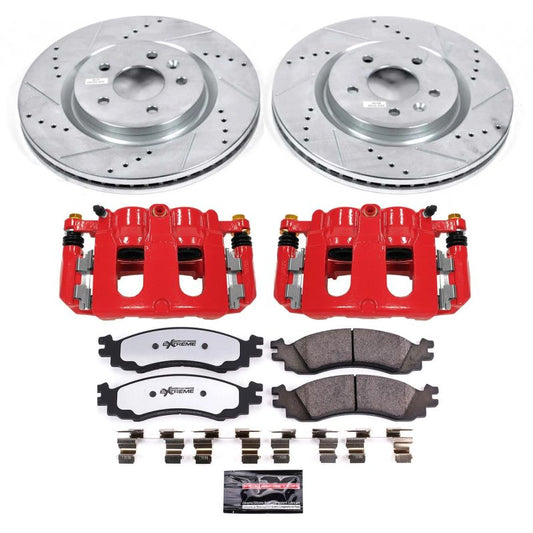 PowerStop Z36 truck and tow brake kit for 2011-2012 Ford Taurus, including front brake calipers and performance brake components.
